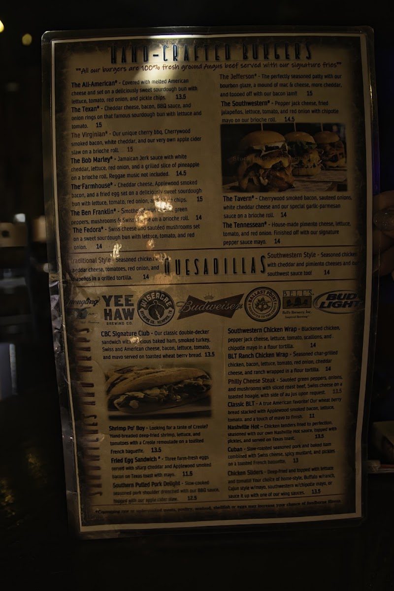 CBC Cleveland Menu - Image 1